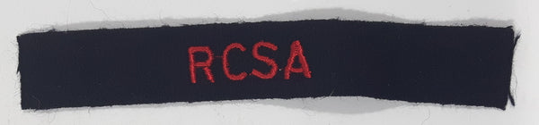 Royal Canadian RCSA Artillery Black with Red Letters 3/4" x 5 1/4" Fabric Patch Badge
