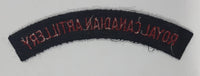 Royal Canadian Artillery Arched Shoulder Title Black with Red Letters 3/4" x 5" Fabric Patch Badge