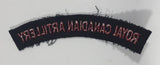 Royal Canadian Artillery Arched Shoulder Title Black with Red Letters 3/4" x 5" Fabric Patch Badge