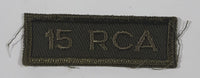 Vintage Royal Canadian Army 15 RCA 15th Artillery Regiment 3/4" x 2 1/4" Bar Shoulder Fabric Patch Badge