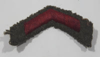 Vintage US Army Private First Class Rank Red Thread Chevron on Khaki 1" x 7/8" Shoulder Fabric Patch Badge