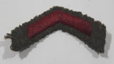 Vintage US Army Private First Class Rank Red Thread Chevron on Khaki 1" x 7/8" Shoulder Fabric Patch Badge