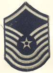 Vintage U.S. Air Force Senior Master Sergeant Silver Thread on Dark Blue 3 3/4" x 6"" Fabric Patch Badge Insignia