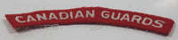 Vintage Royal Canadian Guard White Thread on Red 3/4" x 4 1/2" Fabric Patch Badge Insignia