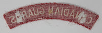 Vintage Royal Canadian Guard White Thread on Red 3/4" x 4 1/2" Fabric Patch Badge Insignia