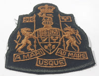 Vintage Canadian Military Combat Chief Warrant Officer "A Mari Ad Mare Usque" From Sea to Sea 2 1/2" x 3 1/4" Fabric Patch Badge Insignia
