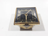 Vintage Fisher Precision Movement Black Face Travel Alarm Clock Made in West Germany