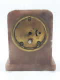 Antique Pink and Grey Marble 4 1/2" Tall Cased Desk Clock