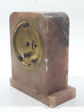Antique Pink and Grey Marble 4 1/2" Tall Cased Desk Clock