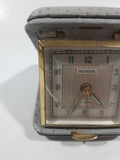 Vintage Rensie Ten Jewels Grey Cased Travel Alarm Clock Made in Germany Crack in Glass