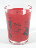 Vintage Libbey "Here's How!" Red 3 1/8" Tall Shot Glass Shooter