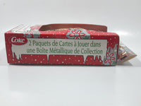 1990s Coca-Cola Coke Brand 2 Decks of Bicycle Playing Cards In Santa Collector Tin New in Package