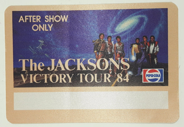 1984 The Jacksons Victory Tour '84 After Show Only Sticker Satin Back Stage Pass