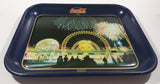 Vintage 1986 Enjoy Coca Cola Expo 86 Fireworks Dark Blue Metal Beverage Serving Tray