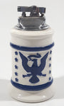 Vintage Fortune Japan Blue Eagle White 4" Tall Ceramic Table Top Lighter