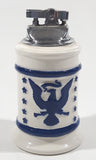 Vintage Fortune Japan Blue Eagle White 4" Tall Ceramic Table Top Lighter