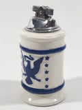 Vintage Fortune Japan Blue Eagle White 4" Tall Ceramic Table Top Lighter