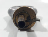 Antique 19th Century Lyman Deer and Foliage Design Bulb Shaped 7 1/4" Copper Metal Rifle Gun Powder Flask Bottle
