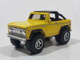 2010 Matchbox Camping Adventure Ford Bronco 4x4 1972 Yellow Die Cast Toy Car Vehicle
