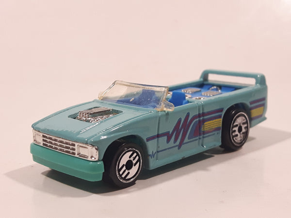 1990 Hot Wheels New Castings Mini Truck Turquoise Light Blue Die Cast Toy Car Vehicle