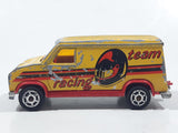 Majorette No. 279 / 234 Fourgon Van Racing Team Yellow Red 1/65 Scale Die Cast Toy Car Vehicle with Opening Rear Doors