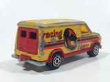 Majorette No. 279 / 234 Fourgon Van Racing Team Yellow Red 1/65 Scale Die Cast Toy Car Vehicle with Opening Rear Doors