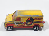 Majorette No. 279 / 234 Fourgon Van Racing Team Yellow Red 1/65 Scale Die Cast Toy Car Vehicle with Opening Rear Doors