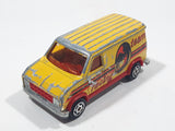 Majorette No. 279 / 234 Fourgon Van Racing Team Yellow Red 1/65 Scale Die Cast Toy Car Vehicle with Opening Rear Doors