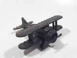 Vintage Miniature Airplane Bi-Plane Metal Pencil Sharpener Doll House Furniture Size
