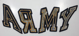 Yellow on Black ARMY Letters 5 1/2" Tall Fabric Embroidered Patch Set