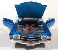 2005 Maisto Pro Rodz 1971 Chevrolet Chevelle SS Convertible Blue 1/18 Scale Die Cast Toy Car Vehicle with Opening Doors, Hood, and Trunk New in Box