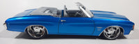2005 Maisto Pro Rodz 1971 Chevrolet Chevelle SS Convertible Blue 1/18 Scale Die Cast Toy Car Vehicle with Opening Doors, Hood, and Trunk New in Box