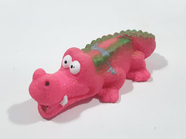 Pink Rubber Alligator Crocodile 3 1/2" Long Toy Figure
