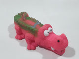 Pink Rubber Alligator Crocodile 3 1/2" Long Toy Figure