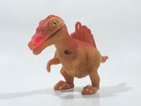 Orange Dinosaur T-Rex Tyrannosaurus Rex with Lights and Sound 4" Long Plastic Toy Figure
