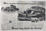 1939 Buick Sedan Black and White 13 5/8" x 21 1/2" Magazine Print Ad