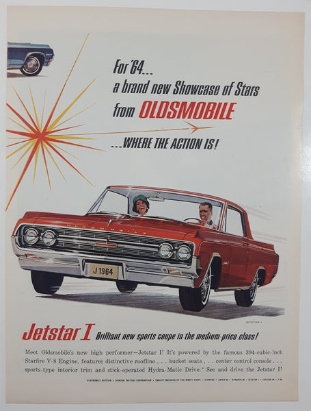 1964 Oldsmobile Jetstar I 10 1/4" x 13 5/8" Magazine Print Ad