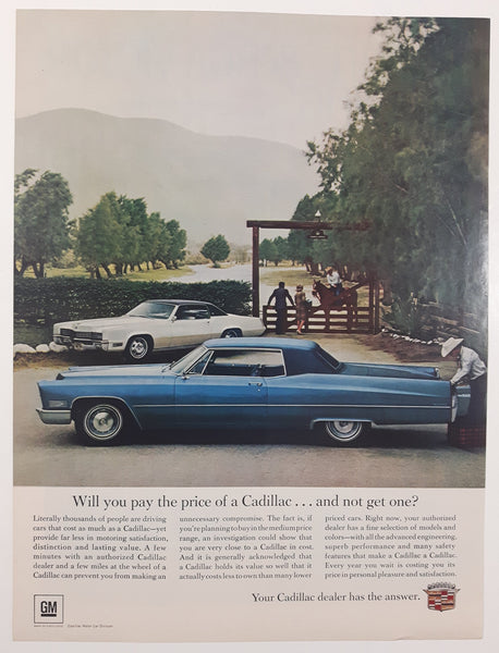 1967 Cadillac 10 1/4" x 13 1/2" Magazine Print Ad