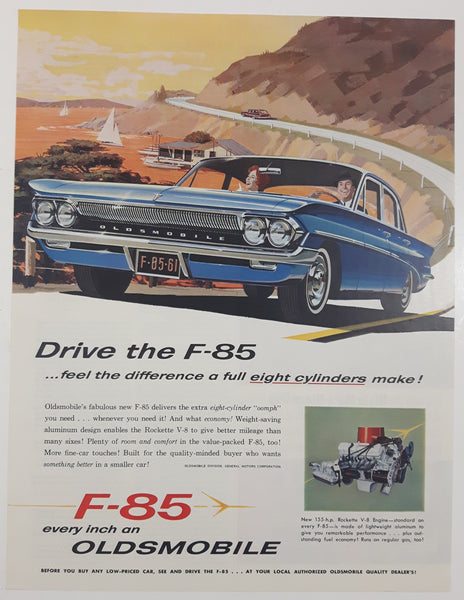 1961 Oldsmobile F-85 10 1/4" x 13 3/8" Magazine Print Ad