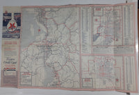 Vintage 1962 Texaco Salt Lake City Ogden and Provo Road Map 18" x 24 3/4