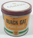 Vintage Black Cat Fine Cut Cigarette Tobacco Metal Tin Can with Matinee Lid