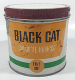 Vintage Black Cat Fine Cut Cigarette Tobacco Metal Tin Can with Matinee Lid