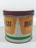 Vintage Black Cat Fine Cut Cigarette Tobacco Metal Tin Can with Matinee Lid