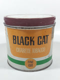 Vintage Black Cat Fine Cut Cigarette Tobacco Metal Tin Can with Matinee Lid