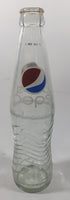 Pepsi 8 3/4" Tall 237mL Embossed Clear Glass Soda Pop Bottle
