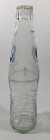 Pepsi 8 3/4" Tall 237mL Embossed Clear Glass Soda Pop Bottle