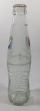 Pepsi 8 3/4" Tall 237mL Embossed Clear Glass Soda Pop Bottle