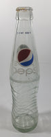 Pepsi 8 3/4" Tall 237mL Embossed Clear Glass Soda Pop Bottle