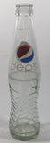 Pepsi 8 3/4" Tall 237mL Embossed Clear Glass Soda Pop Bottle