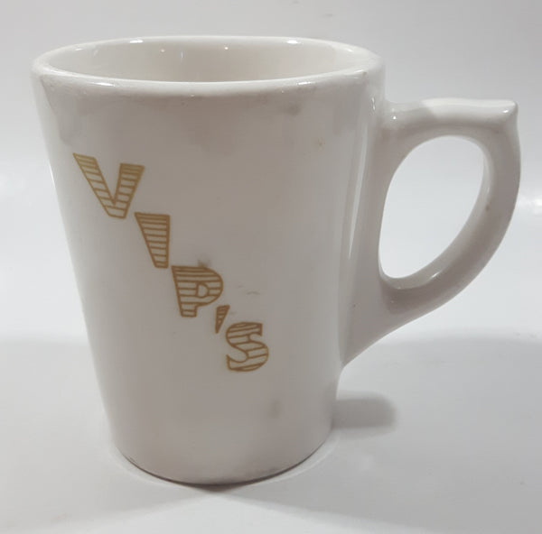 Vintage VIP'S Restaurant Buffalo China 3 3/4" Tall Ceramic Coffee Mug Cup